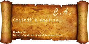 Czifrák Amelita névjegykártya